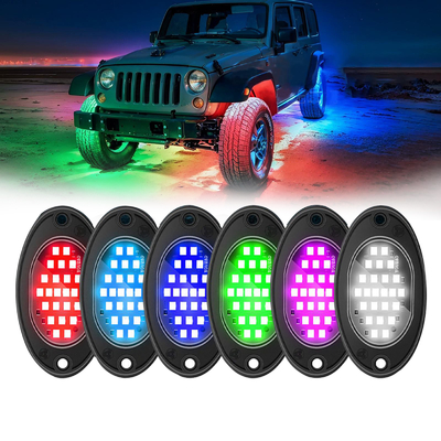 12V wodoodporne podwozie światło 2835 LED jednobarwne czyste białe 24 LED Rock Light dla ciężarówki Jeep ATV UTV Offroad Underglow