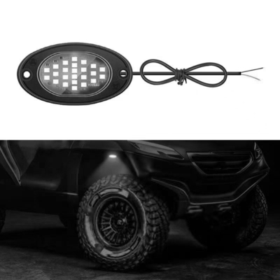 12V wodoodporne podwozie światło 2835 LED jednobarwne czyste białe 24 LED Rock Light dla ciężarówki Jeep ATV UTV Offroad Underglow