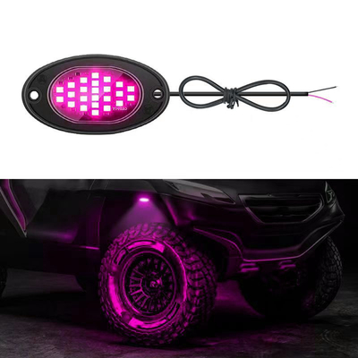 12V wodoodporne podwozie światło 2835 LED jednobarwne czyste białe 24 LED Rock Light dla ciężarówki Jeep ATV UTV Offroad Underglow