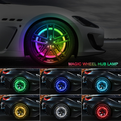 RGB SMD 5050 LED Strip IP67 wodoodporne światło koła samochodowego LED Hub Kolorowe światło RGB światło koła LED dla opon samochodowych z App Control