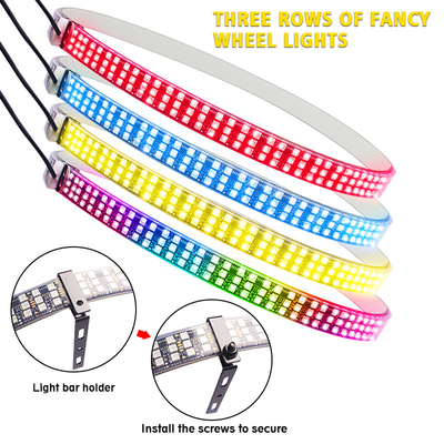 RGB SMD 5050 LED Strip IP67 wodoodporne światło koła samochodowego LED Hub Kolorowe światło RGB światło koła LED dla opon samochodowych z App Control