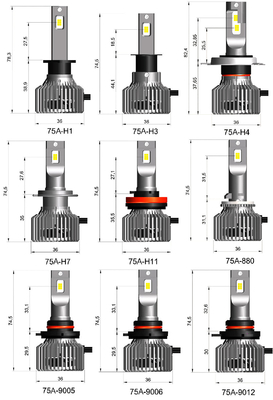 O3 12V 55W 12000 lumenów Samochodowy reflektor LED H1 H3 H4 H7 H11 9005 9006 Żarówka LED D2H