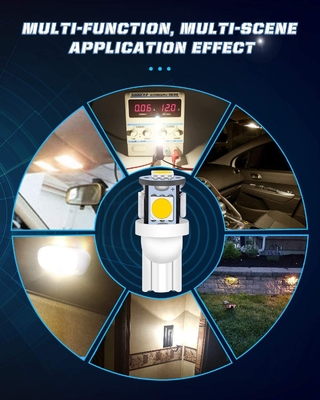194 Samochodowe żarówki LED 6500K Wedge T10 SMD 5050 Chips