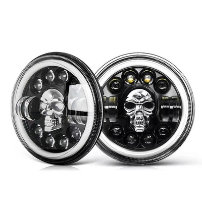 7-calowe okrągłe reflektory motocyklowe LED do Harley Royal Enfield 12000lm