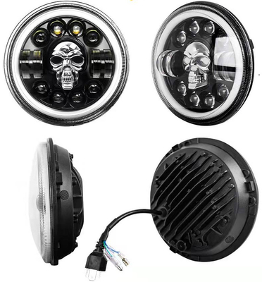 7-calowe okrągłe reflektory motocyklowe LED do Harley Royal Enfield 12000lm
