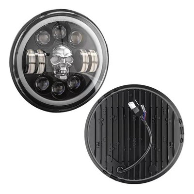 7-calowe okrągłe reflektory motocyklowe LED do Harley Royal Enfield 12000lm