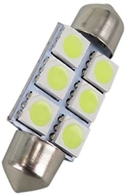 Festoon C5W 5050 6SMD LED oświetlenie wnętrza samochodu żarówka kopuła niebieski biały DC 12V 31mm 36mm 39mm 41mm
