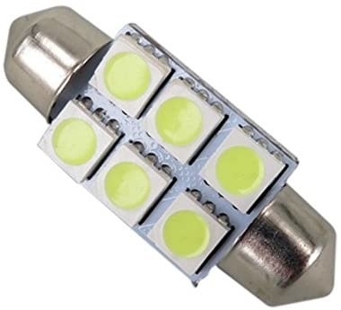 Festoon C5W 5050 6SMD LED oświetlenie wnętrza samochodu żarówka kopuła niebieski biały DC 12V 31mm 36mm 39mm 41mm
