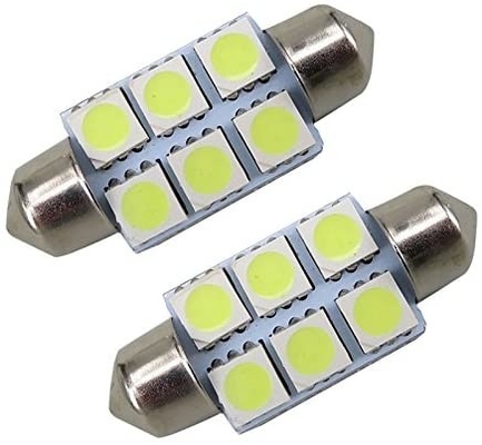 Festoon C5W 5050 6SMD LED oświetlenie wnętrza samochodu żarówka kopuła niebieski biały DC 12V 31mm 36mm 39mm 41mm