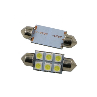 Festoon C5W 5050 6SMD LED oświetlenie wnętrza samochodu żarówka kopuła niebieski biały DC 12V 31mm 36mm 39mm 41mm