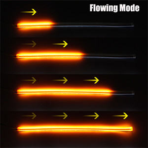 Flowing Bar Silikonowe światła do jazdy dziennej Drl 45 CM 17,7 &quot;Biała bursztynowa elastyczna taśma LED Tube