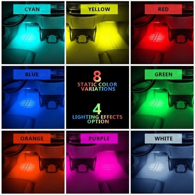4 szt. 48 Led Strip Car Interior Atmosphere Lights IP65 z portem USB APP Control