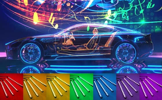 4 szt. 48 Led Strip Car Interior Atmosphere Lights IP65 z portem USB APP Control