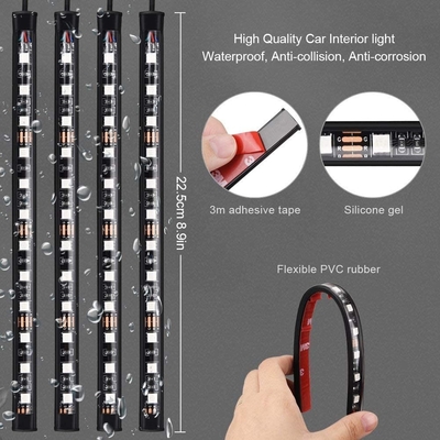 4 szt. 48 Led Strip Car Interior Atmosphere Lights IP65 z portem USB APP Control